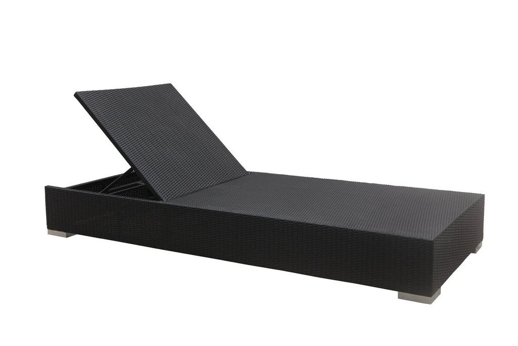 Virasat Outdoor Swimming Poolside Lounger With 1 Side Table Black Grey-VIRASAT FURNITURE & FURNISHING
