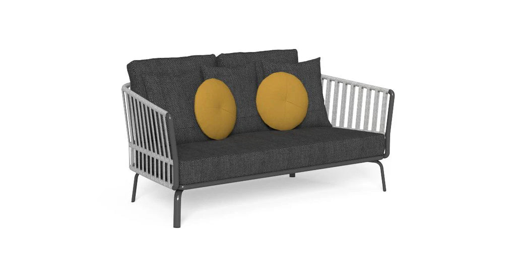 Virasat Outdoor Garden Balcony Sofa Set 2 Seater, Single Seater and 2 Center Table Set, Braided & Rope (Dark Grey-VIRASAT FURNITURE & FURNISHING