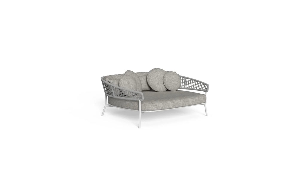 Virasat Outdoor Poolside Sunbed With Cushion Daybed (Grey) Braided & Rope-VIRASAT FURNITURE & FURNISHING