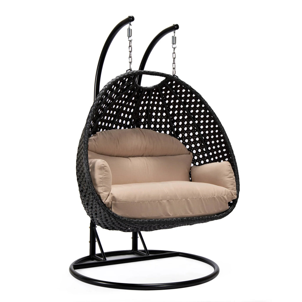 Virasat Double Seater Hanging Swing With Stand For Balcony, Garden Swing (Dark Grey)-VIRASAT FURNITURE & FURNISHING