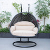 Virasat Double Seater Hanging Swing With Stand For Balcony, Garden Swing (Dark Grey)-VIRASAT FURNITURE & FURNISHING