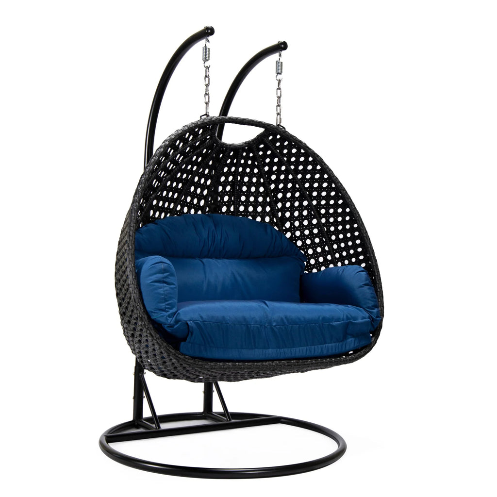 Virasat Double Seater Hanging Swing With Stand For Balcony, Garden Swing (Dark Grey)-VIRASAT FURNITURE & FURNISHING