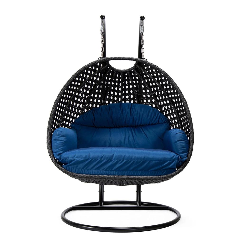 Virasat Double Seater Hanging Swing With Stand For Balcony, Garden Swing (Dark Grey)-VIRASAT FURNITURE & FURNISHING