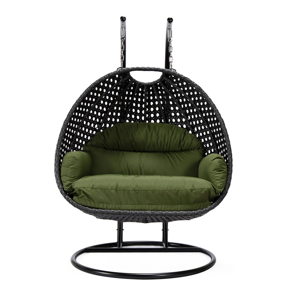 Virasat Double Seater Hanging Swing With Stand For Balcony, Garden Swing (Dark Grey)-VIRASAT FURNITURE & FURNISHING