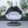 Virasat Double Seater Hanging Swing With Stand For Balcony, Garden Swing (Dark Grey)-VIRASAT FURNITURE & FURNISHING