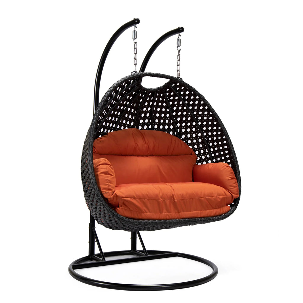Virasat Double Seater Hanging Swing With Stand For Balcony, Garden Swing (Dark Grey)