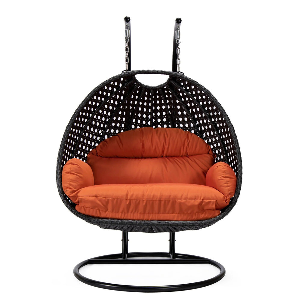 Virasat Double Seater Hanging Swing With Stand For Balcony, Garden Swing (Dark Grey)