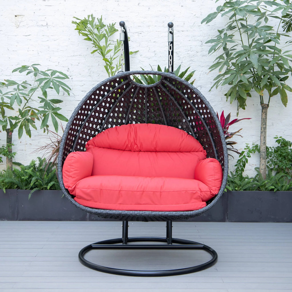 Virasat Double Seater Hanging Swing With Stand For Balcony, Garden Swing (Dark Grey)