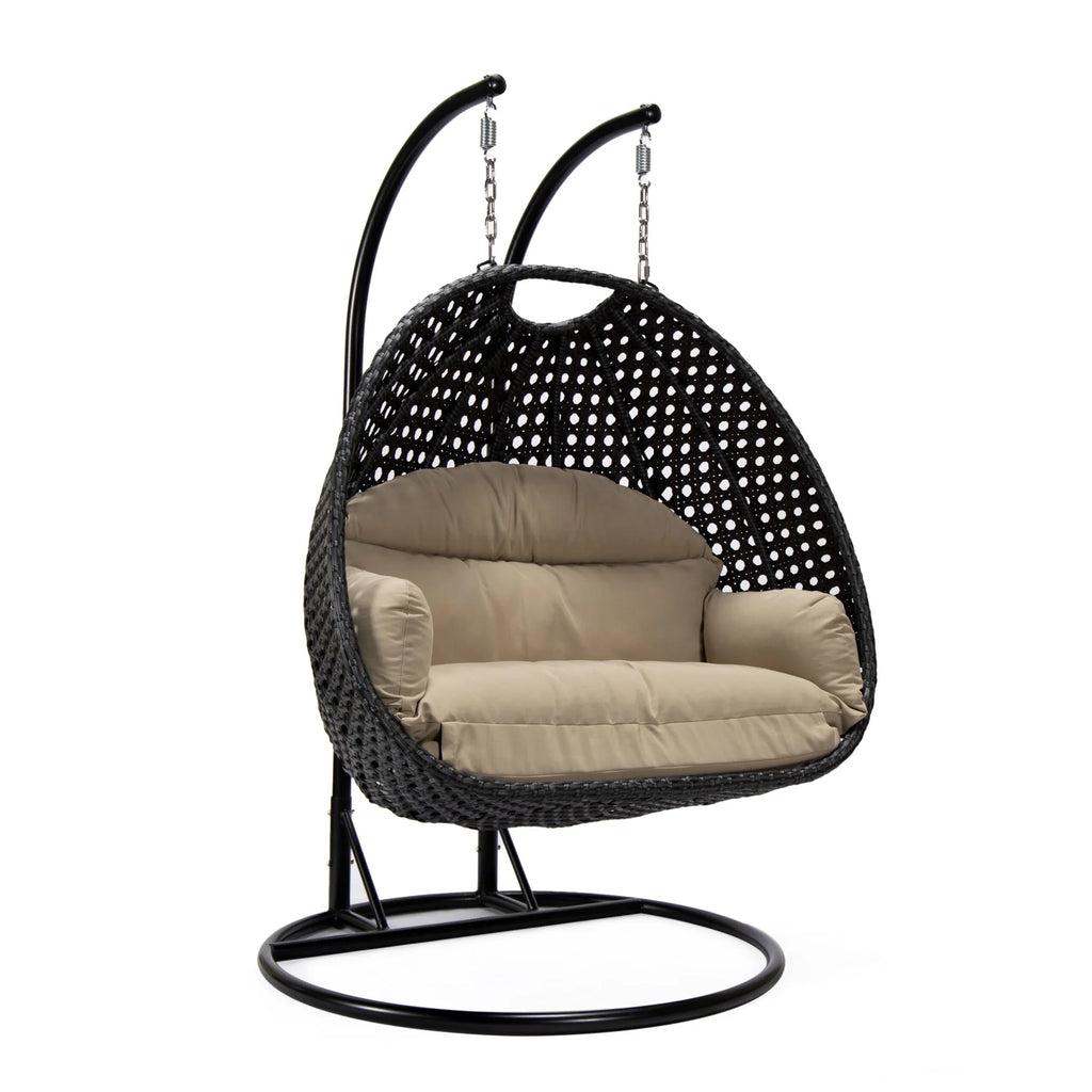 Virasat Double Seater Hanging Swing With Stand For Balcony, Garden Swing (Dark Grey)