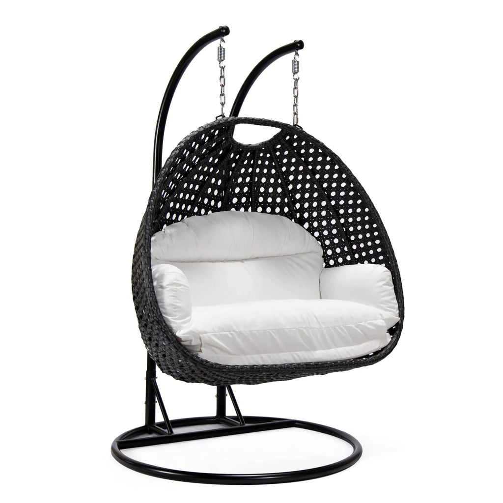 Virasat Double Seater Hanging Swing With Stand For Balcony, Garden Swing (Dark Grey)