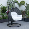 Virasat Double Seater Hanging Swing With Stand For Balcony, Garden Swing (Dark Grey)