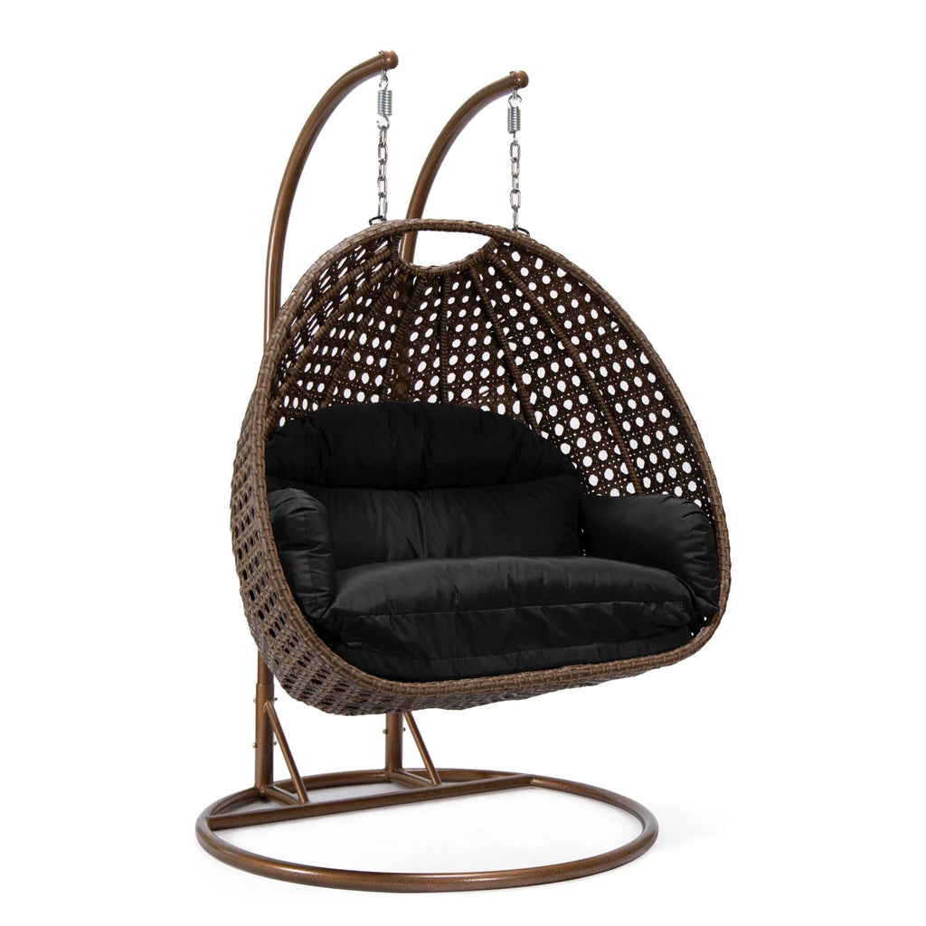 Virasat Double Seater Hanging Swing With Stand For Balcony, Garden Swing (Brown)-VIRASAT FURNITURE & FURNISHING