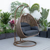 Virasat Double Seater Hanging Swing With Stand For Balcony, Garden Swing (Brown)-VIRASAT FURNITURE & FURNISHING