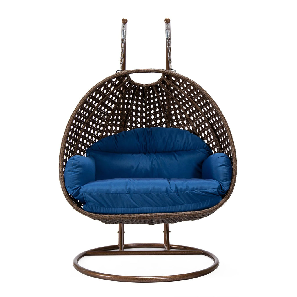 Virasat Double Seater Hanging Swing With Stand For Balcony, Garden Swing (Brown)-VIRASAT FURNITURE & FURNISHING