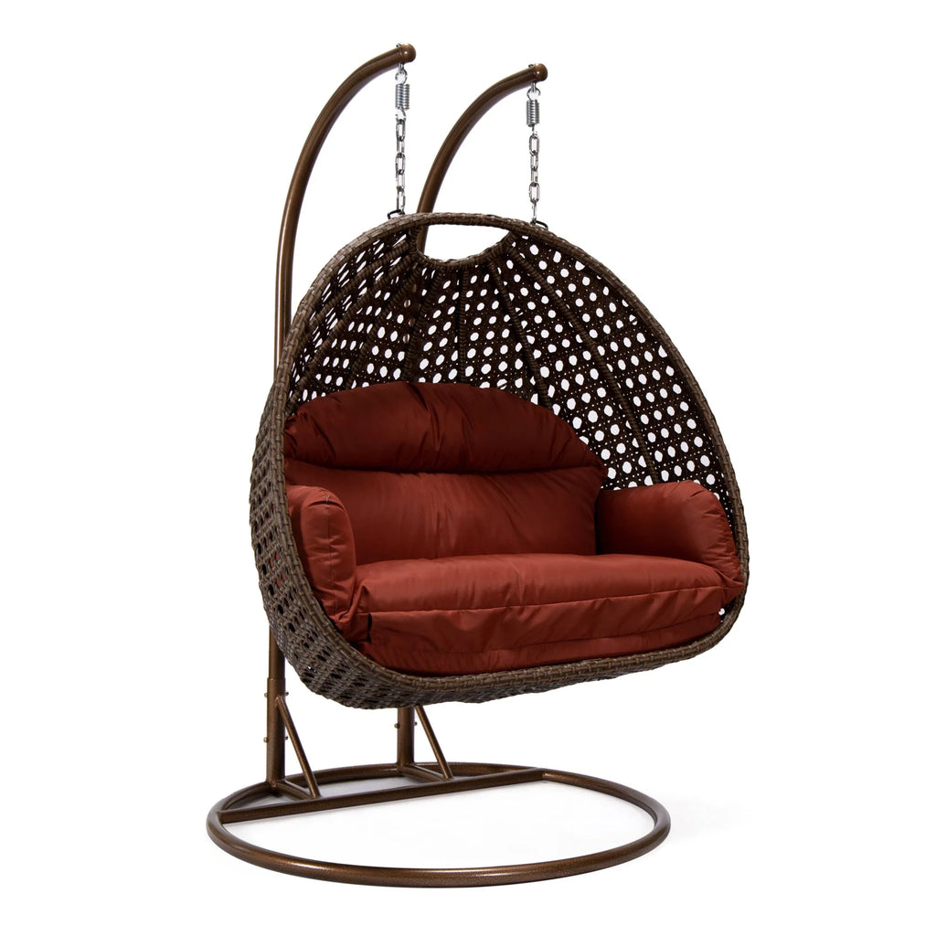 Virasat Double Seater Hanging Swing With Stand For Balcony, Garden Swing (Brown)-VIRASAT FURNITURE & FURNISHING