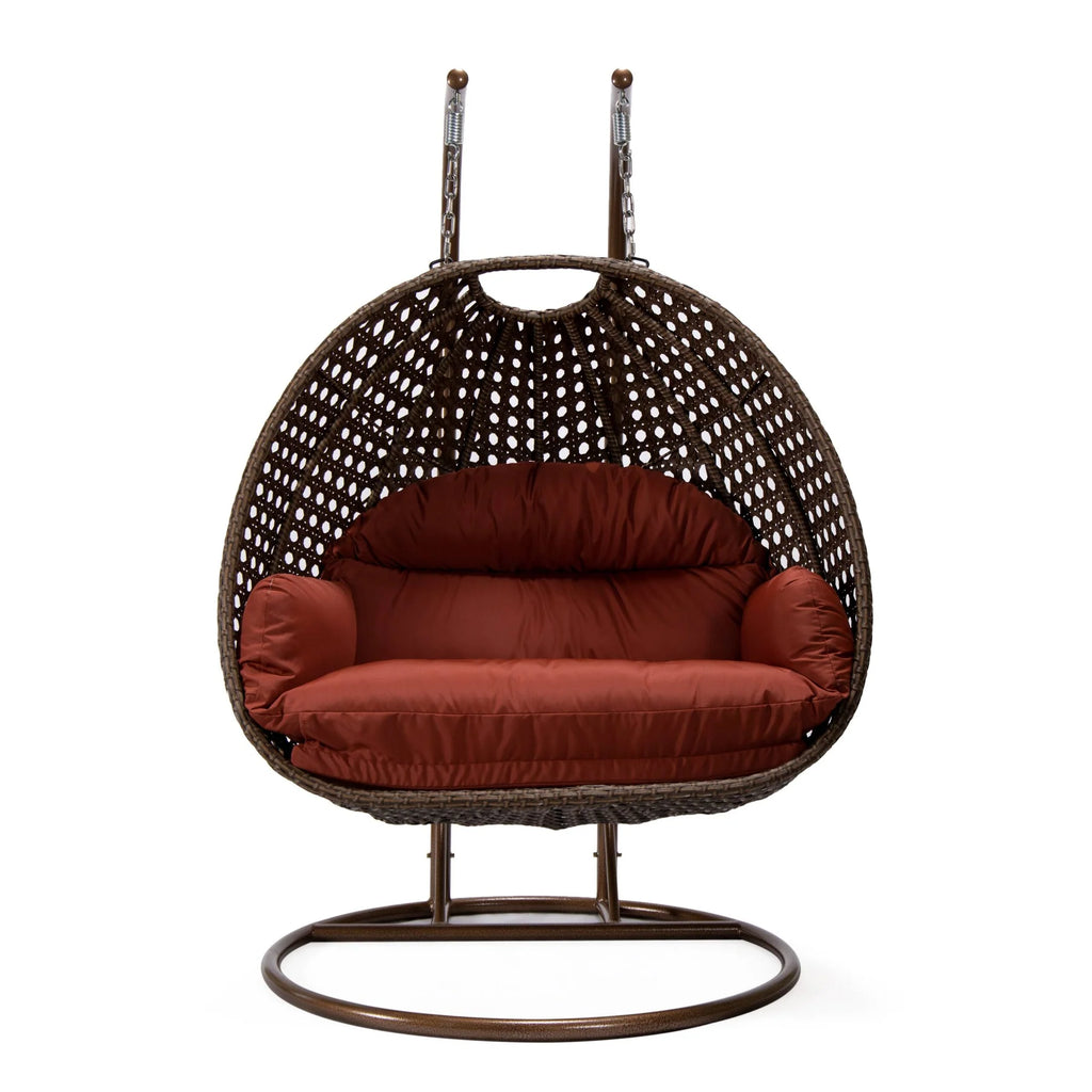 Virasat Double Seater Hanging Swing With Stand For Balcony, Garden Swing (Brown)-VIRASAT FURNITURE & FURNISHING