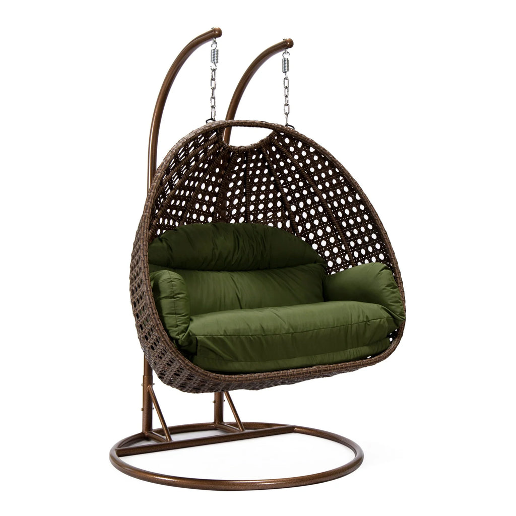 Virasat Double Seater Hanging Swing With Stand For Balcony, Garden Swing (Brown)-VIRASAT FURNITURE & FURNISHING