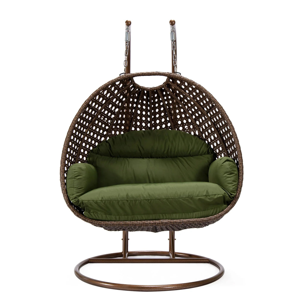 Virasat Double Seater Hanging Swing With Stand For Balcony, Garden Swing (Brown)-VIRASAT FURNITURE & FURNISHING