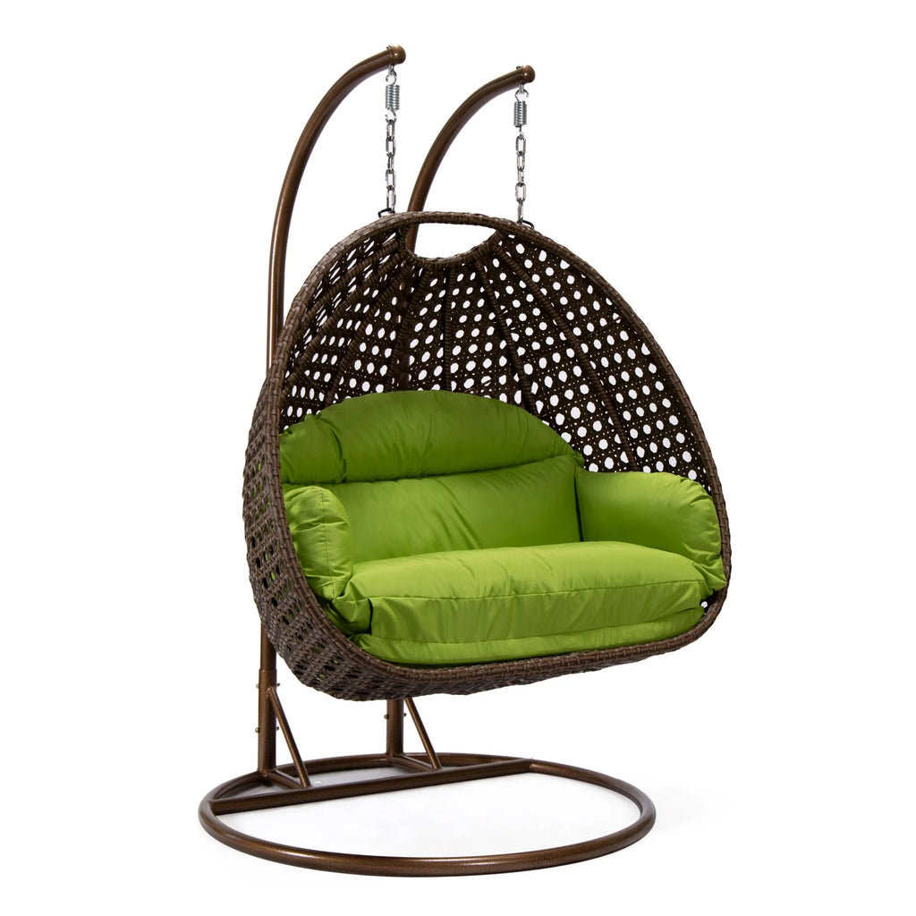 Virasat Double Seater Hanging Swing With Stand For Balcony, Garden Swing (Brown)-VIRASAT FURNITURE & FURNISHING