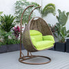 Virasat Double Seater Hanging Swing With Stand For Balcony, Garden Swing (Brown)-VIRASAT FURNITURE & FURNISHING