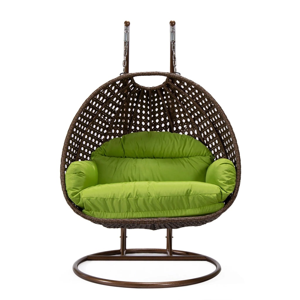 Virasat Double Seater Hanging Swing With Stand For Balcony, Garden Swing (Brown)-VIRASAT FURNITURE & FURNISHING