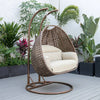 Virasat Double Seater Hanging Swing With Stand For Balcony, Garden Swing (Brown)