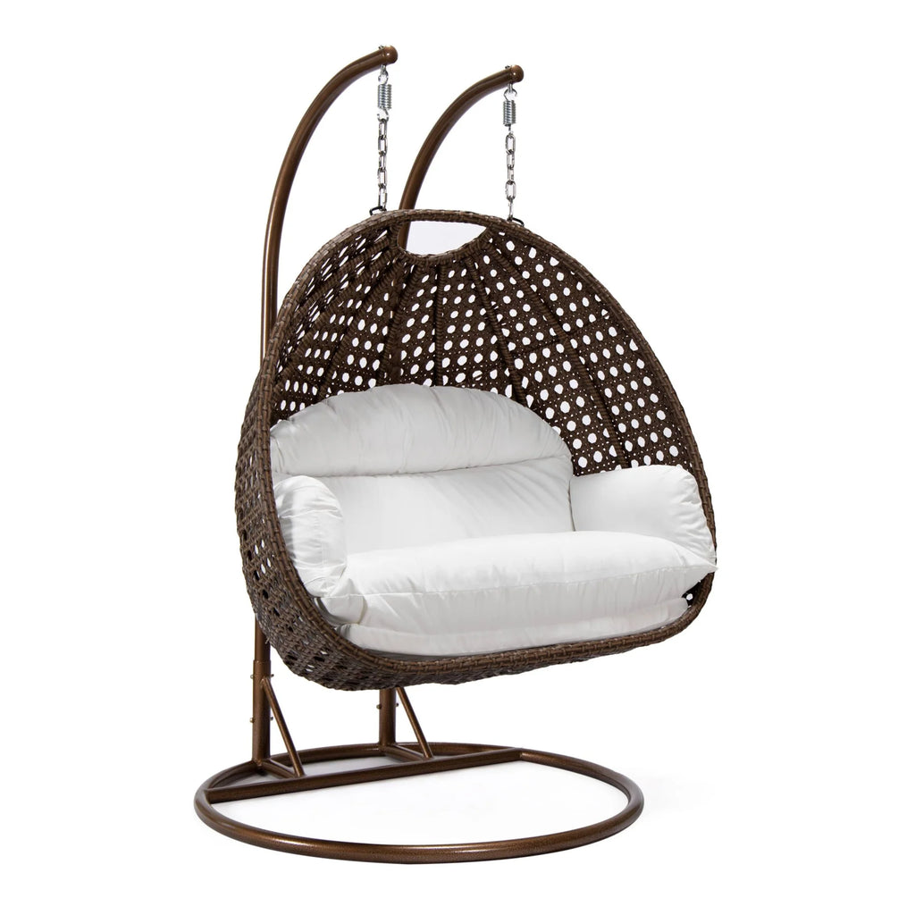 Virasat Double Seater Hanging Swing With Stand For Balcony, Garden Swing (Brown)