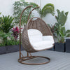 Virasat Double Seater Hanging Swing With Stand For Balcony, Garden Swing (Brown)