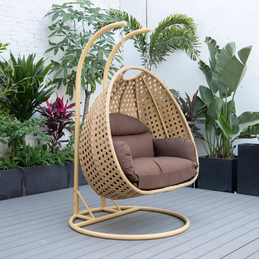 Virasat Double Seater Hanging Swing With Stand For Balcony , Garden Swing-VIRASAT FURNITURE & FURNISHING
