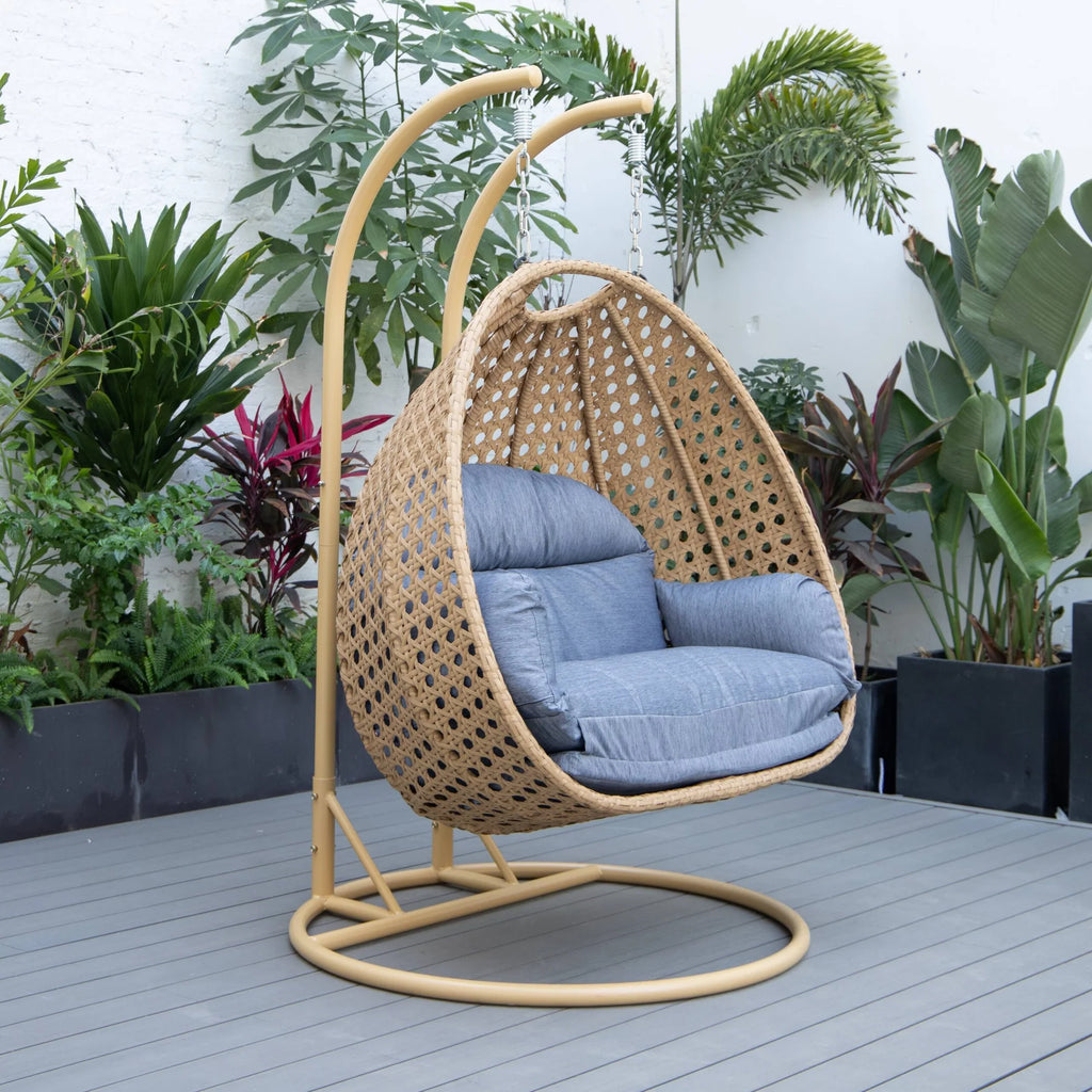 Virasat Double Seater Hanging Swing With Stand For Balcony , Garden Swing-VIRASAT FURNITURE & FURNISHING