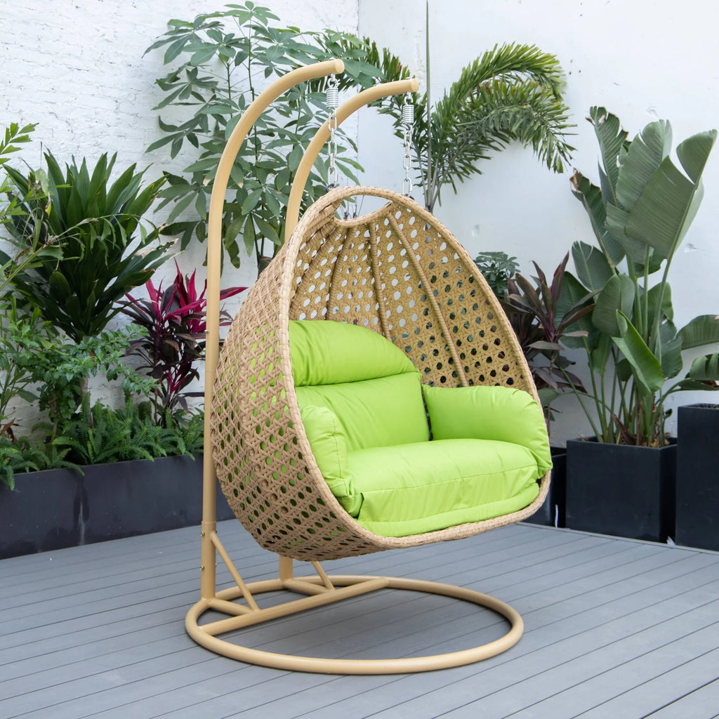 Virasat Double Seater Hanging Swing With Stand For Balcony , Garden Swing-VIRASAT FURNITURE & FURNISHING