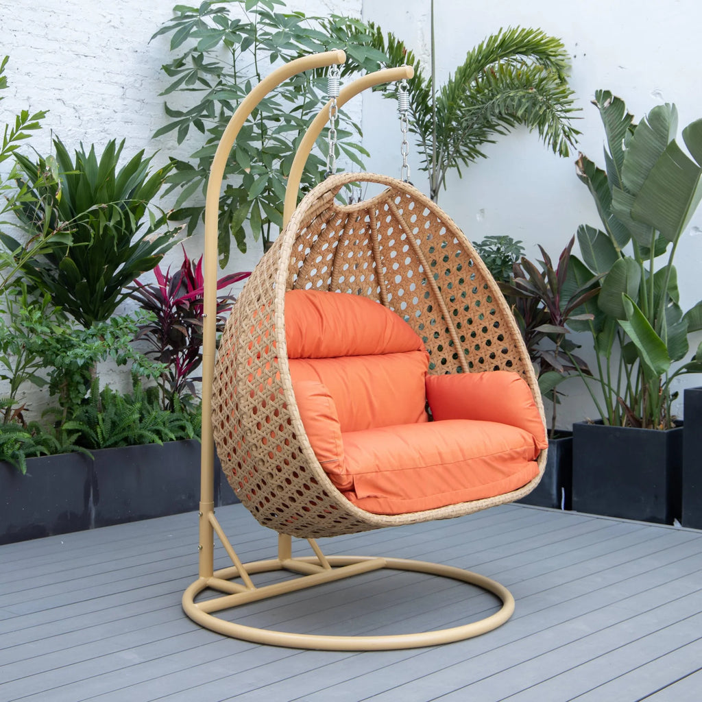 Virasat Double Seater Hanging Swing With Stand For Balcony , Garden Swing-VIRASAT FURNITURE & FURNISHING