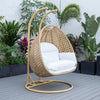 Virasat Double Seater Hanging Swing With Stand For Balcony , Garden Swing-VIRASAT FURNITURE & FURNISHING