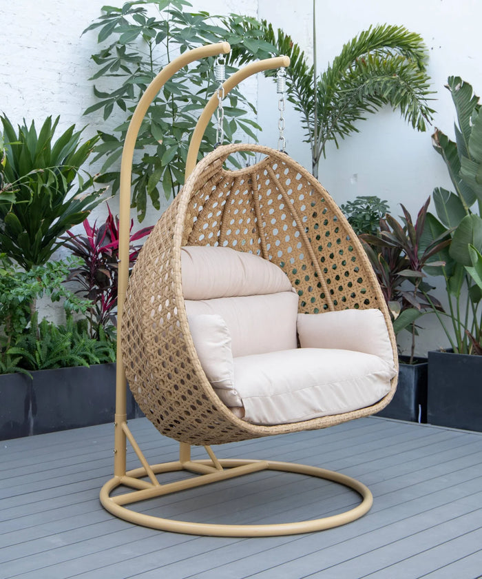 Virasat Double Seater Hanging Swing With Stand For Balcony , Garden Swing-VIRASAT FURNITURE & FURNISHING