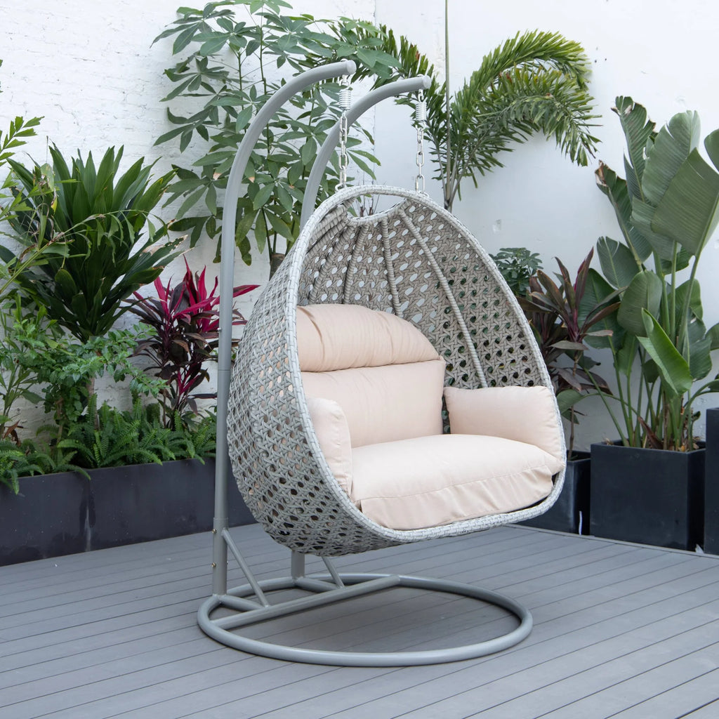 Virasat Double Seater Hanging Swing With Stand For Balcony, Garden Swing (Silver)
