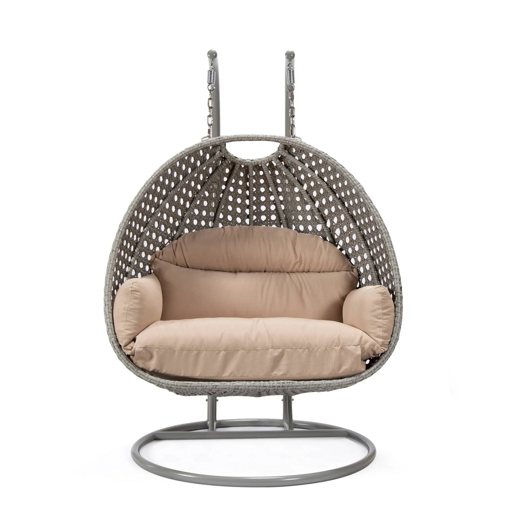 Virasat Double Seater Hanging Swing With Stand For Balcony, Garden Swing (Silver)-VIRASAT FURNITURE & FURNISHING