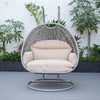 Virasat Double Seater Hanging Swing With Stand For Balcony, Garden Swing (Silver)-VIRASAT FURNITURE & FURNISHING