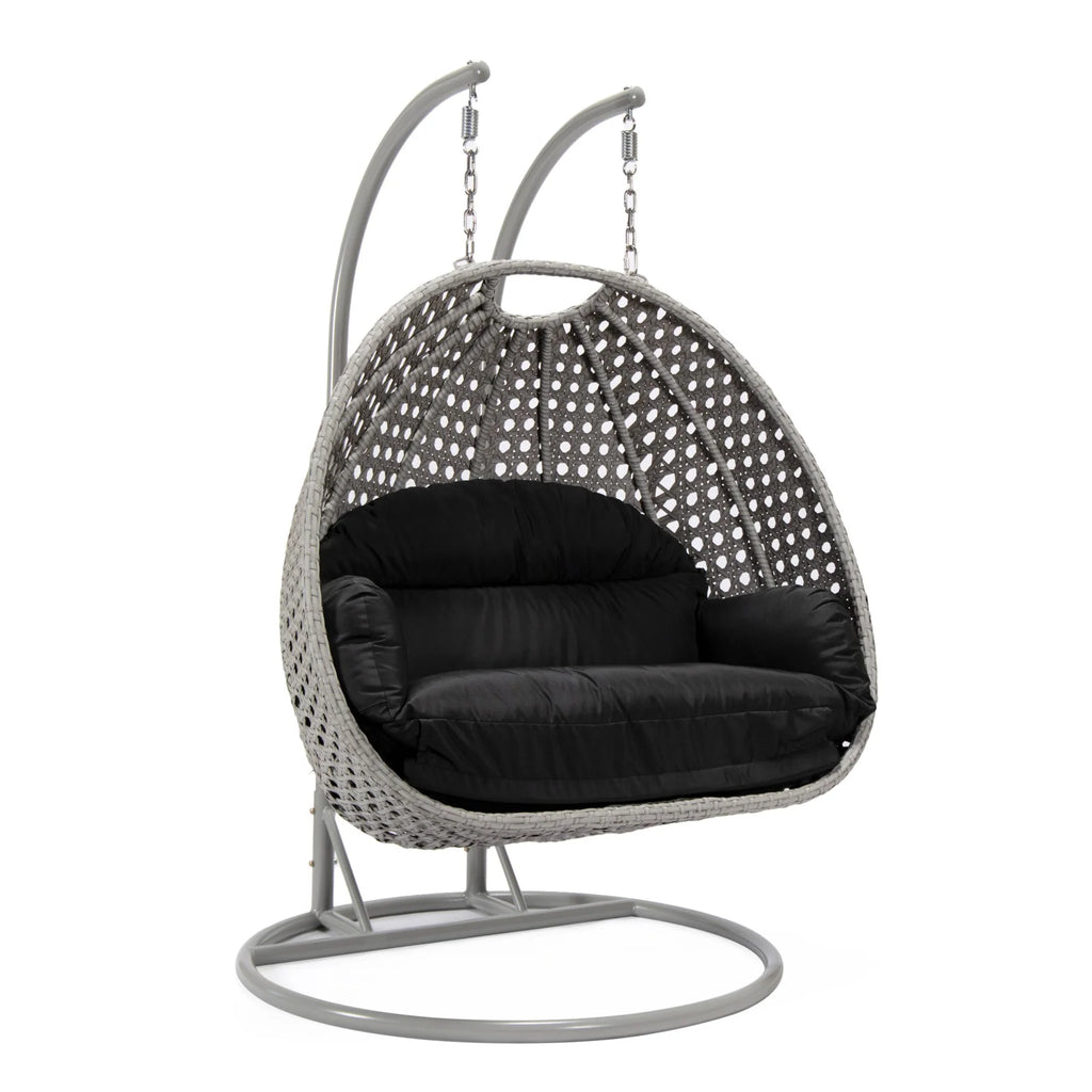 Virasat Double Seater Hanging Swing With Stand For Balcony, Garden Swing (Silver)-VIRASAT FURNITURE & FURNISHING