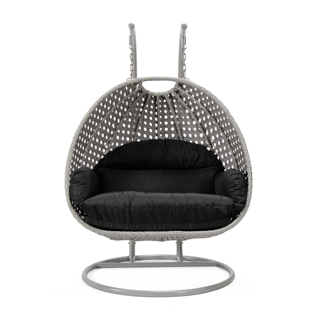 Virasat Double Seater Hanging Swing With Stand For Balcony, Garden Swing (Silver)-VIRASAT FURNITURE & FURNISHING