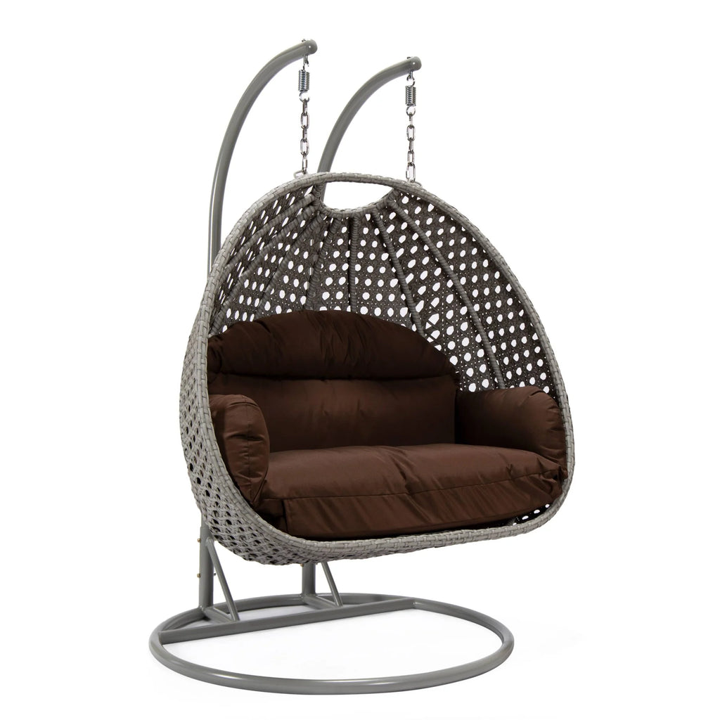 Virasat Double Seater Hanging Swing With Stand For Balcony, Garden Swing (Silver)-VIRASAT FURNITURE & FURNISHING
