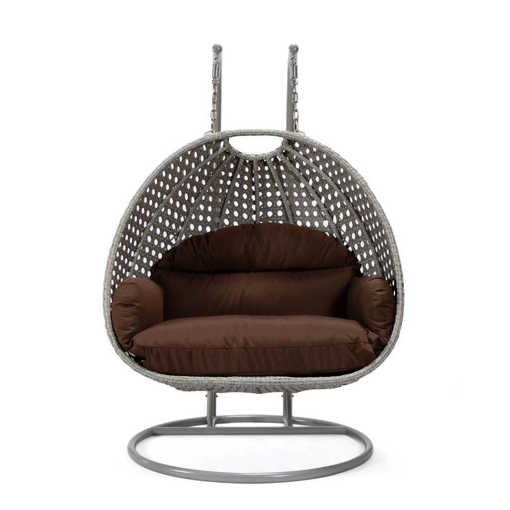 Virasat Double Seater Hanging Swing With Stand For Balcony, Garden Swing (Silver)-VIRASAT FURNITURE & FURNISHING