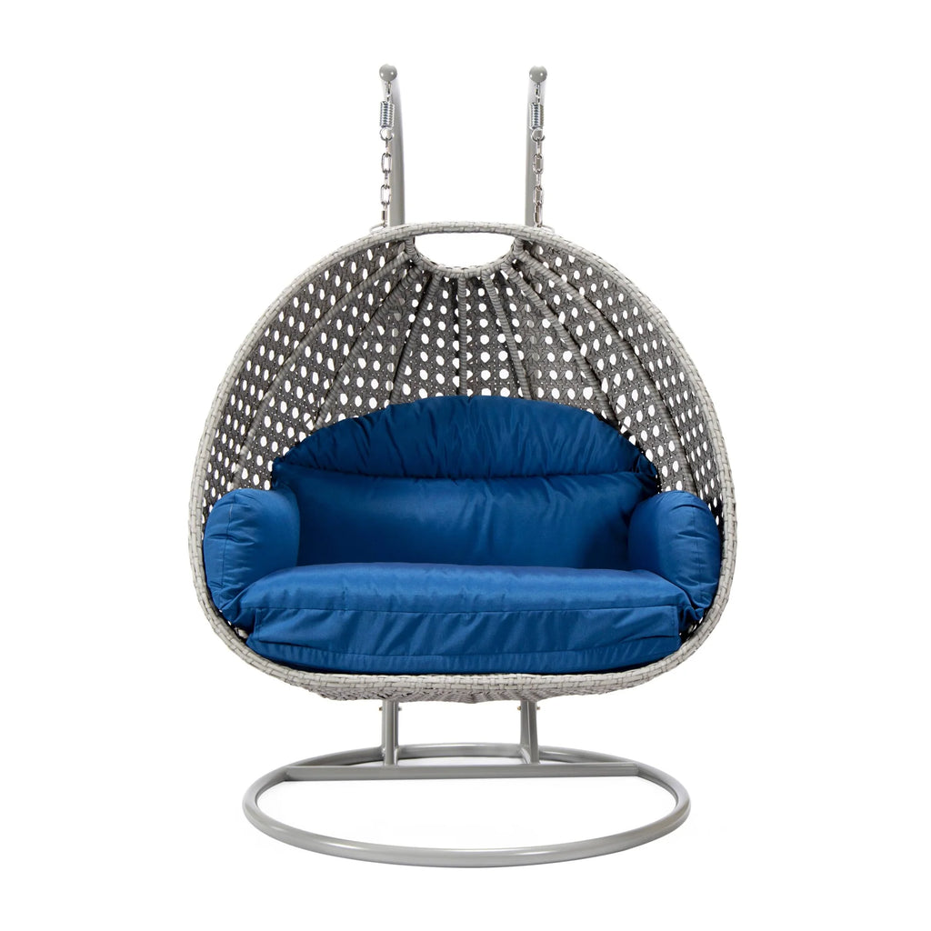 Virasat Double Seater Hanging Swing With Stand For Balcony, Garden Swing (Silver)-VIRASAT FURNITURE & FURNISHING