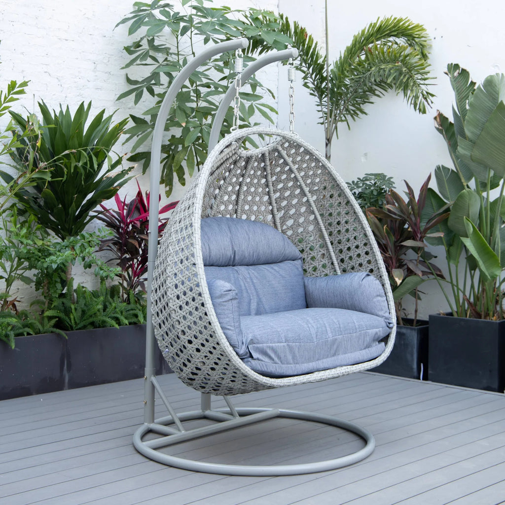 Virasat Double Seater Hanging Swing With Stand For Balcony, Garden Swing (Silver)