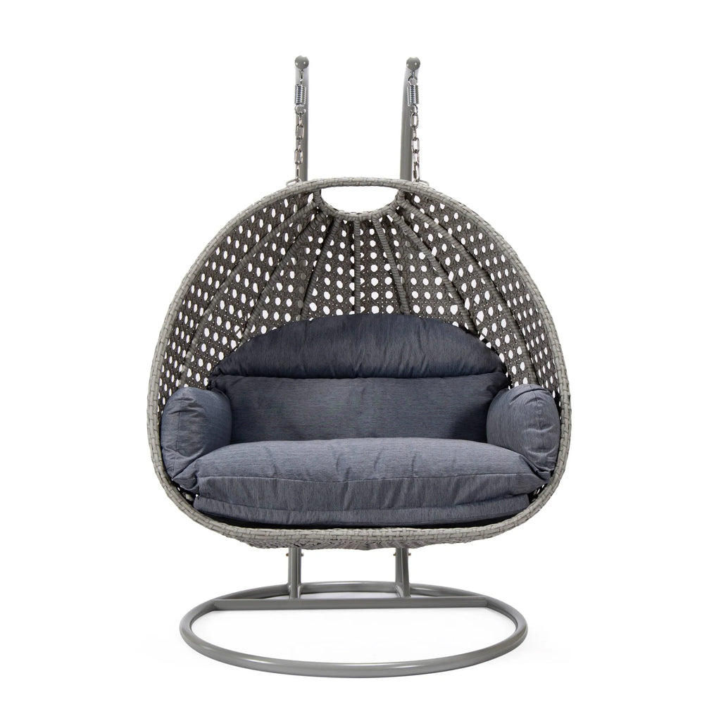 Virasat Double Seater Hanging Swing With Stand For Balcony, Garden Swing (Silver)-VIRASAT FURNITURE & FURNISHING