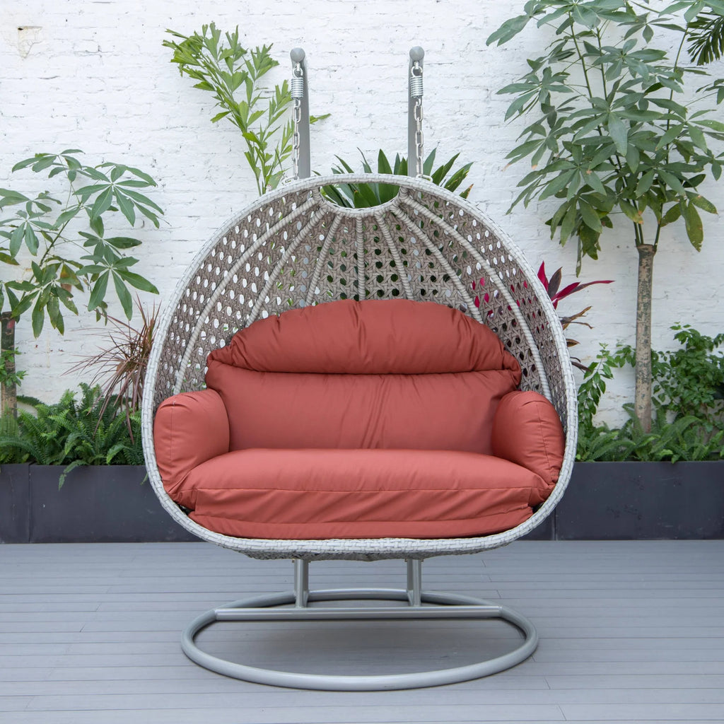 Virasat Double Seater Hanging Swing With Stand For Balcony, Garden Swing (Silver)-VIRASAT FURNITURE & FURNISHING