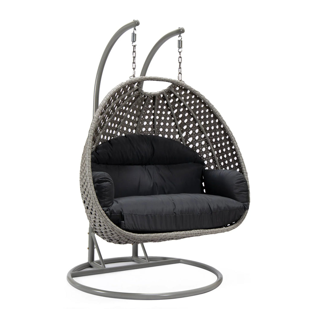 Virasat Double Seater Hanging Swing With Stand For Balcony, Garden Swing (Silver)-VIRASAT FURNITURE & FURNISHING