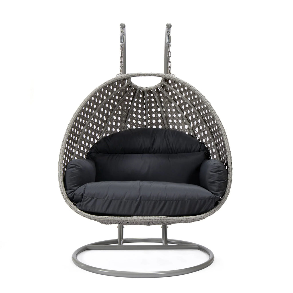 Virasat Double Seater Hanging Swing With Stand For Balcony, Garden Swing (Silver)-VIRASAT FURNITURE & FURNISHING