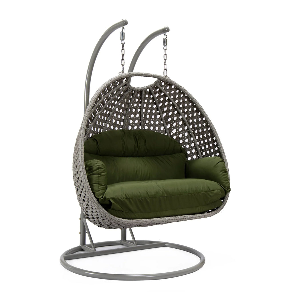 Virasat Double Seater Hanging Swing With Stand For Balcony, Garden Swing (Silver)-VIRASAT FURNITURE & FURNISHING