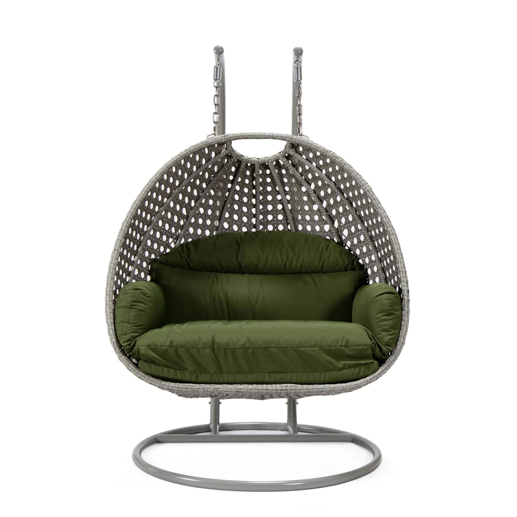 Virasat Double Seater Hanging Swing With Stand For Balcony, Garden Swing (Silver)-VIRASAT FURNITURE & FURNISHING