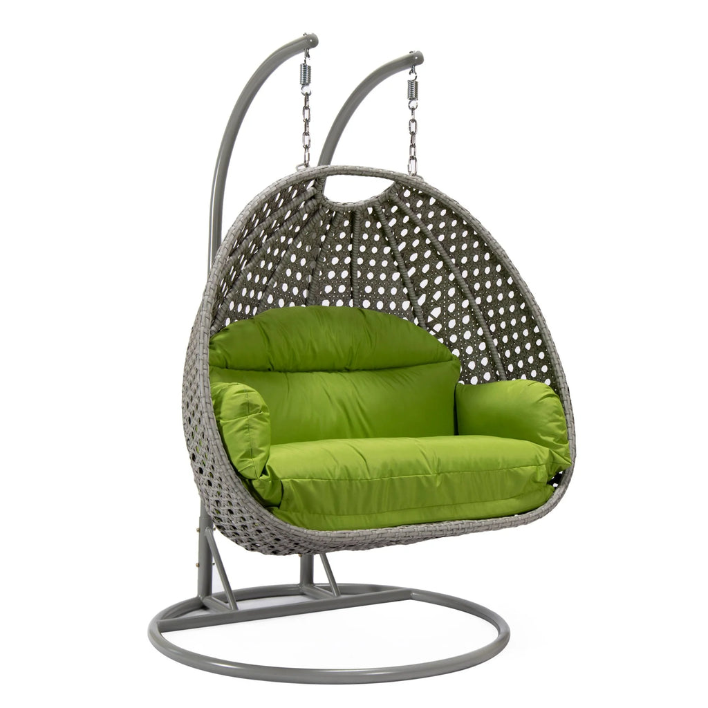 Virasat Double Seater Hanging Swing With Stand For Balcony, Garden Swing (Silver)-VIRASAT FURNITURE & FURNISHING